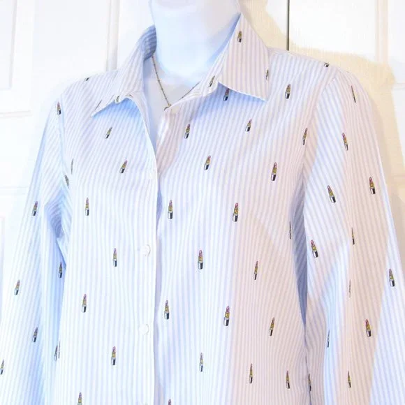 Banana Republic | 'Lipstick' Novelty Print Striped Dillon Shirt - Picture 4 of 10